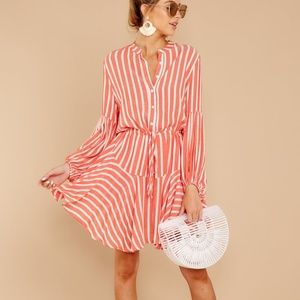Coral Striped Dress WORN ONCE